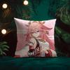 Genshin Impact Yae Miko Cushion Cover Natural Linen Pillow Case Double-Sided Print Decorative Sofa Pillowcase Home Decor Gift