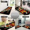 VIKAMA 1/2pc Modern Kitchen Carpet Set, Home Decor, Food Decoration Pattern, Suitable For Festival Decor, Soft And Absorbent