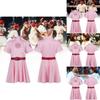 Stylish Girls Baseball Costume Set For Kids Featuring Red Pink Alliance Design