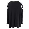 Women Sexy V-neck Collar Zipper Color Long Sleeve Fold Casual Blouse Tops