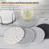 8 Stück Baumwollgewebtes Untersetzer-Set mit Halter für Getränke Bier Kaffee Handgewebte Saugfähige Unterlage Tischplattenschutz für Heimdekor