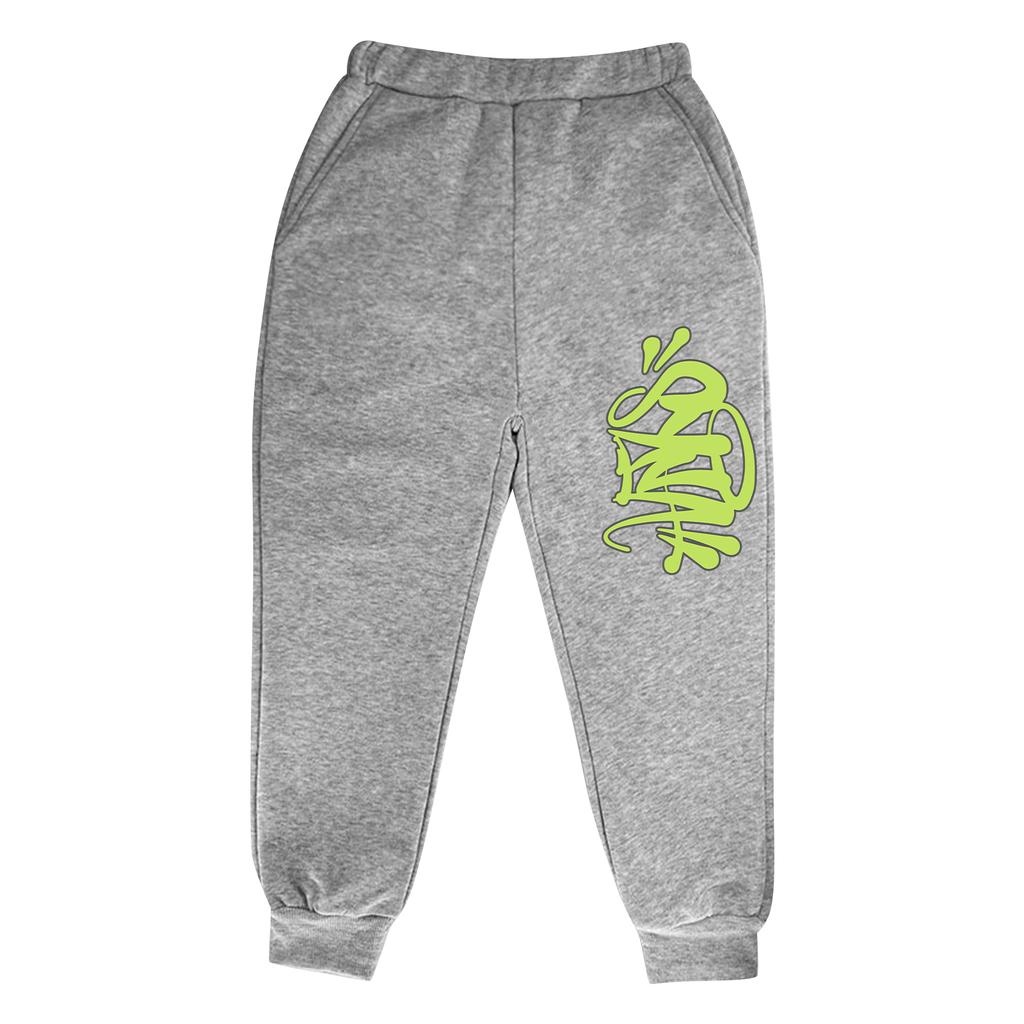 Kinder Langarm Lockerer Pullover Buchstaben-Print Kordelzug Kapuzen-Sweatshirt Set