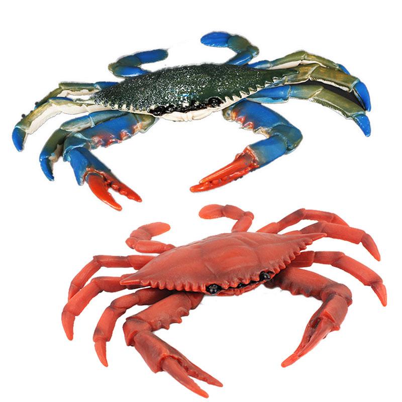 1Pc Children's Fun Educational Marine Biology Simulation Model, Solid Crab, Blue-footed Crab Animal Toys