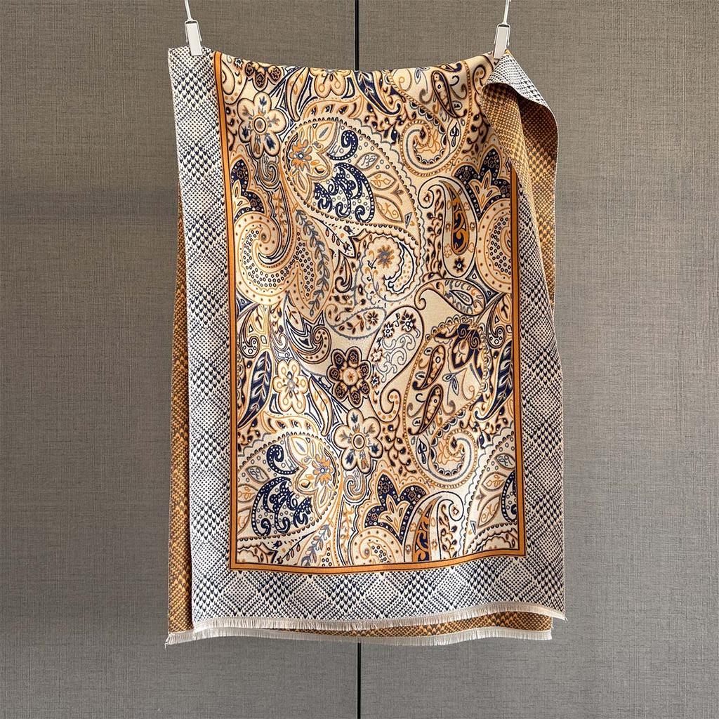 New Versatile Cashew Nut Flower Jacquard Scarf Women's Fashion Temperament Neck Protection and Warm Scarf Multifunctional Shawl