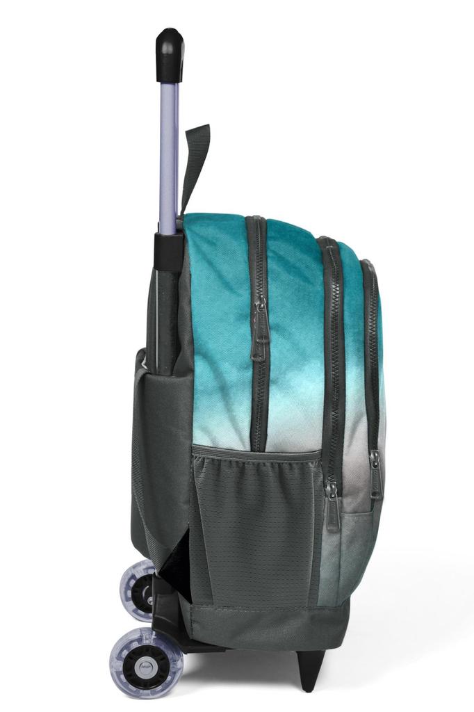 Coral High Kids Türkis Grau Batik Dreifach Fach Trolley Schulrucksack 23968