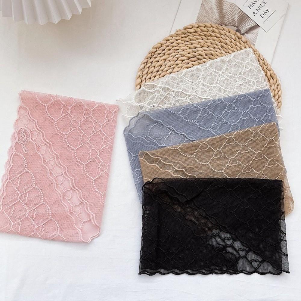 Heart Pattern Triangular Scarf Retro Hair Ribbon Versatile Lace Scarf  Women's Accessory