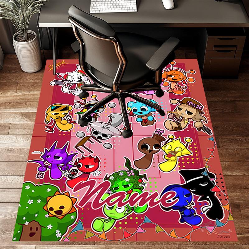 Custom SPRUNKI Mat Personalized Name, Polyester Washable Indoor Entryway Rug, Gift for Christmas, Easter, Thanksgiving Day