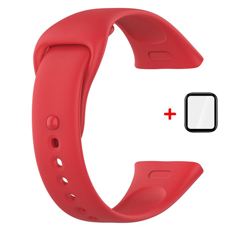 Silicone Band For Xiaomi Redmi Watch 3 Active Strap Replacement Watchband Bracelet For Redmi Watch 3 Lite With Screen Protector