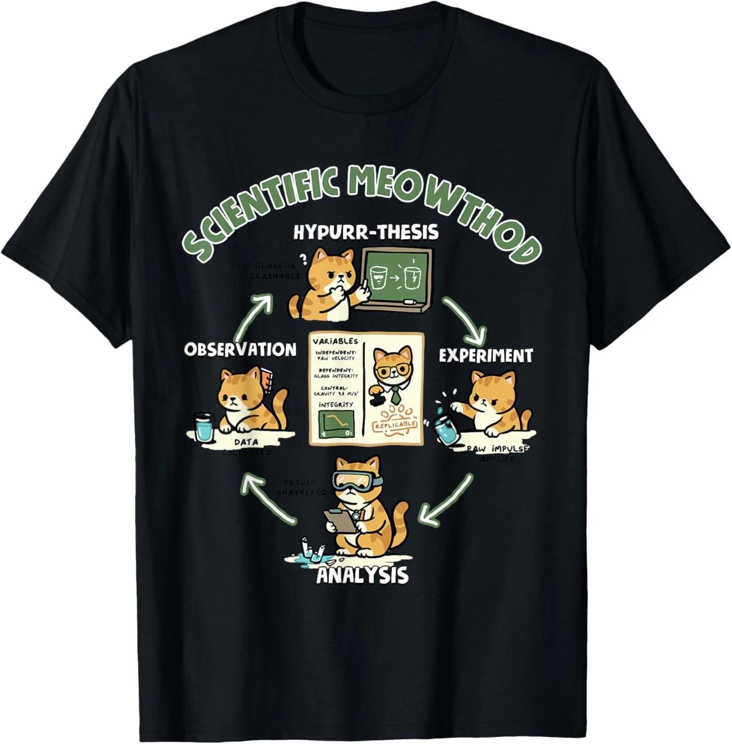 Scientific Meowthod Funny Cat Science Pun Design T- Shirt M