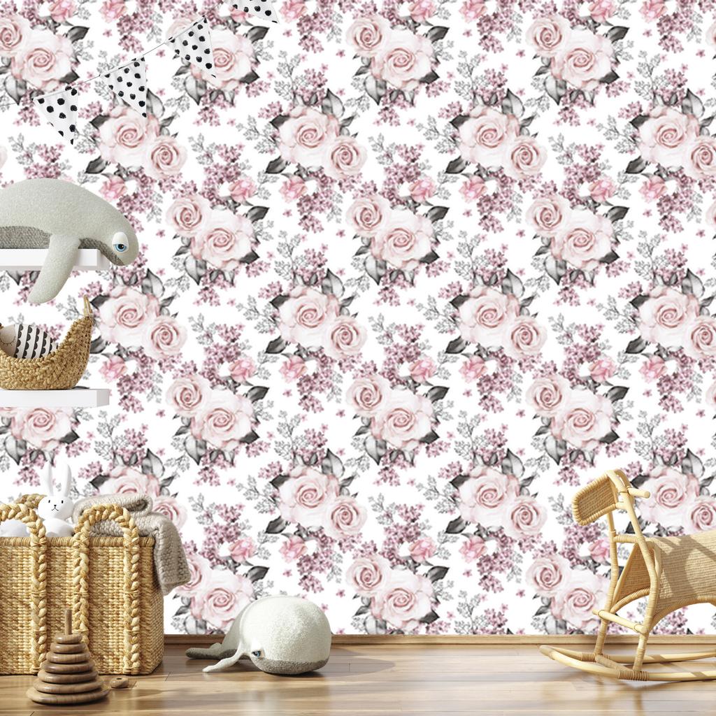 Delicate roses wallpaper for living room and bedroom 50x1000