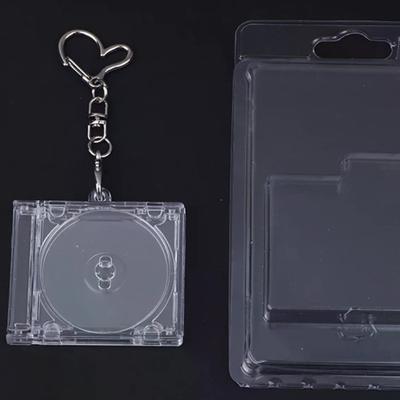 Mini CD Klíčenka Albumové Pouzdra Plastová CD Pouzdra Průhledný DVD Kryt Velkoobchodní DVD Jewel Klíčenka Hudební Prázdný Mini Kompaktní Disk Držák