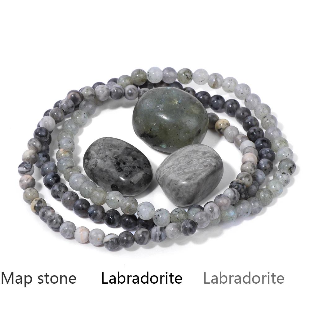 4mm Natural Stone Beads Bracelet With 3pcs Stones Rose Quartzs Amethysts Red Agates Turquoises Opal Bracelet Set For Women Men