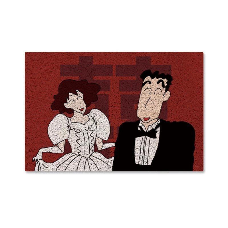 Cartoon Animation Floor Mat, Home Entrance Door Foot Mat Can Be Cut Festive Silk Circle Floor Mat