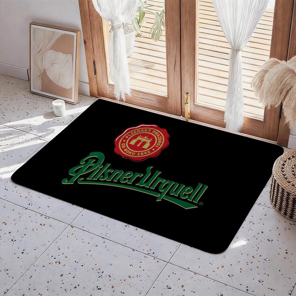 Dywanik podłogowy P-Pilsner Urquell Eco - Flanelowy wycieraczka antypoślizgowa bezwonny dywanik podłogowy do wnętrz miękki krótki plusz dywanik domowy