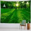Blue Sky And Forest Tapestry Wall Hanging Nature Scenery Boho Style Tropical Plants Home Art Background Cloth Decor