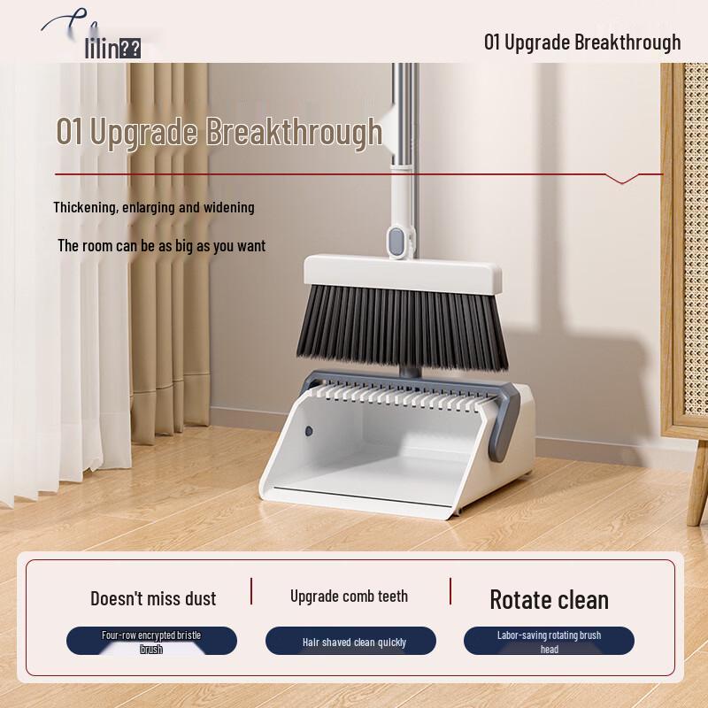 Lilink Foldable Broom and Dustpan Set