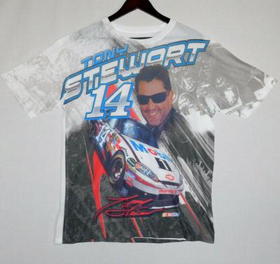 NASCAR Tony Stewart #14 Race Car Driver All Over Big Graphic Print T Shirt XL