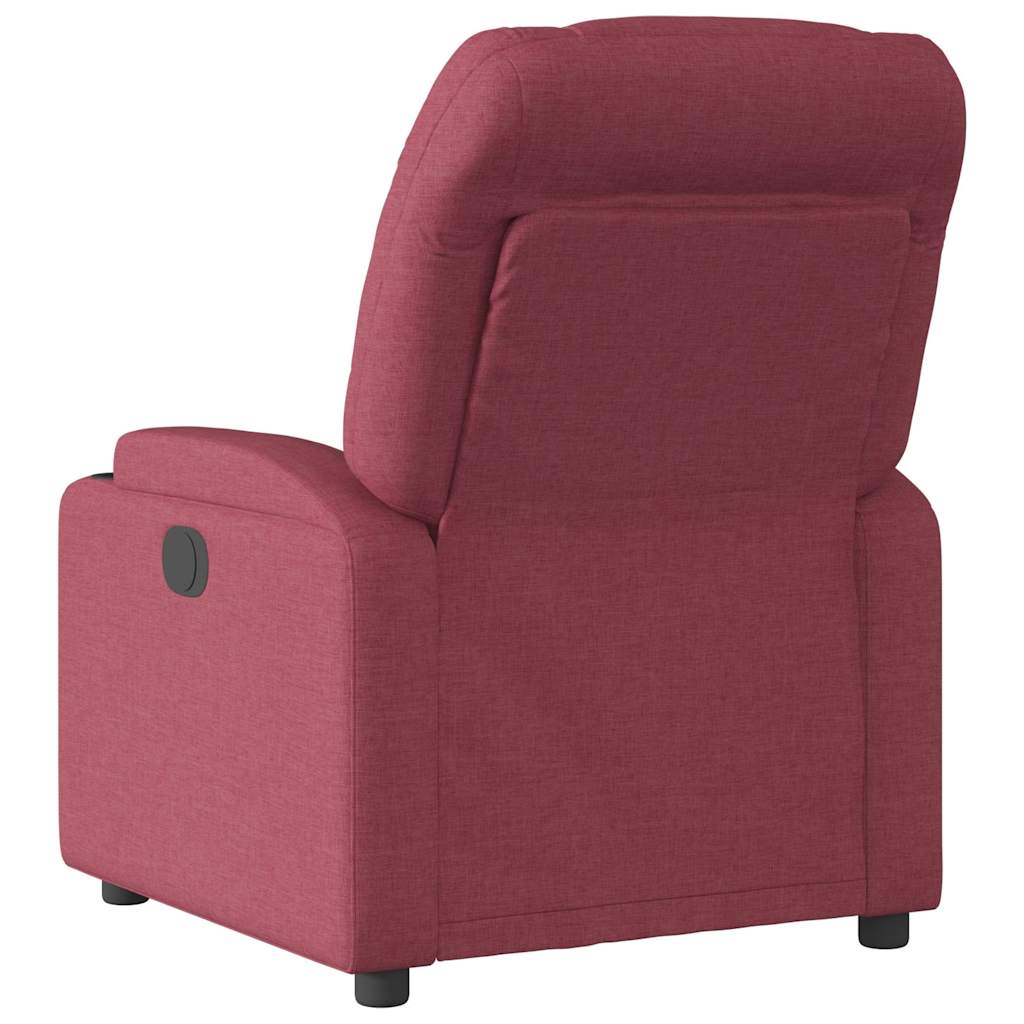 Electric Recliner Chair Wine Red Fabric