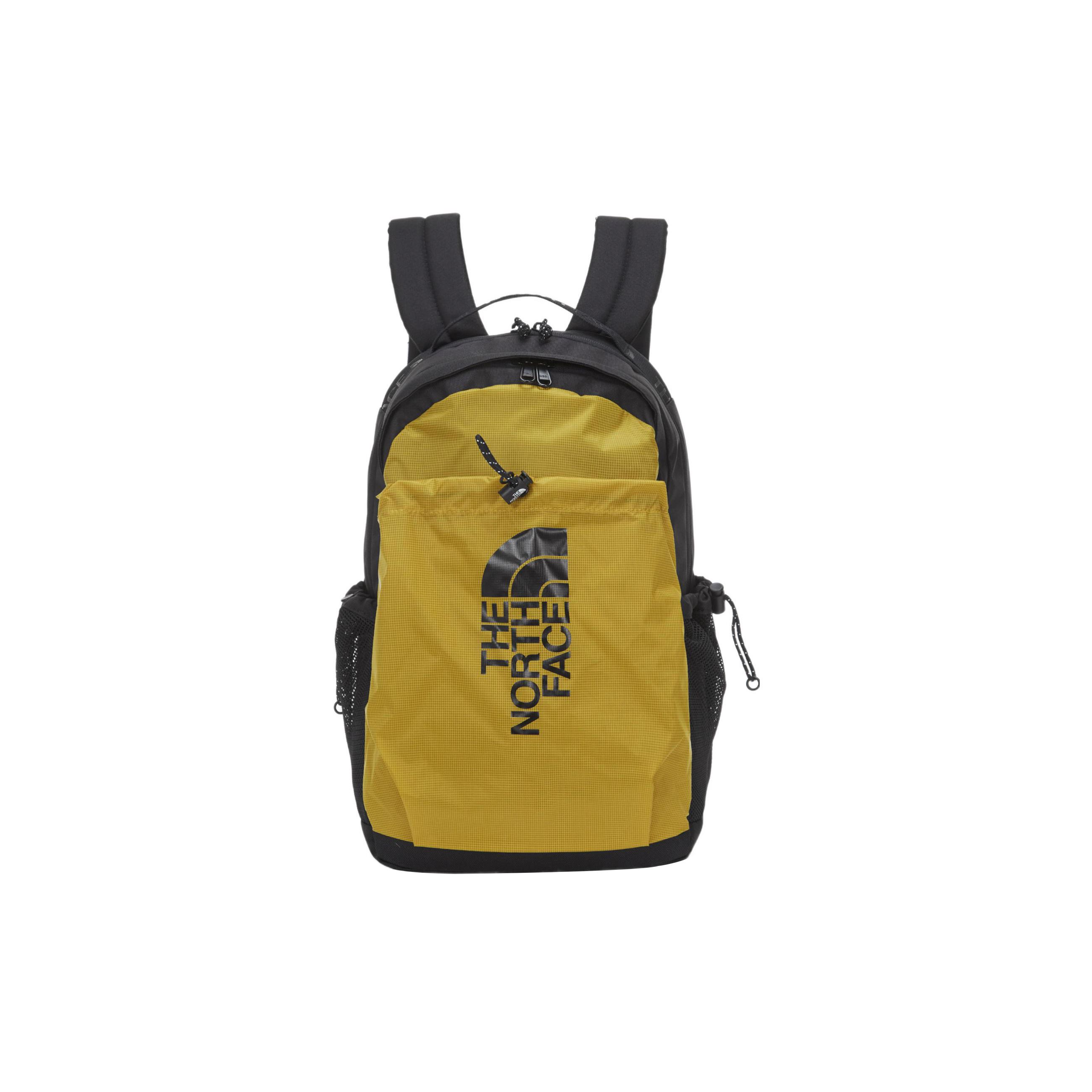The North Face Trendy Color Block Zipper Large Capacity Polyester Backpack Unisex Backpack Gold NM2DN70B Gold