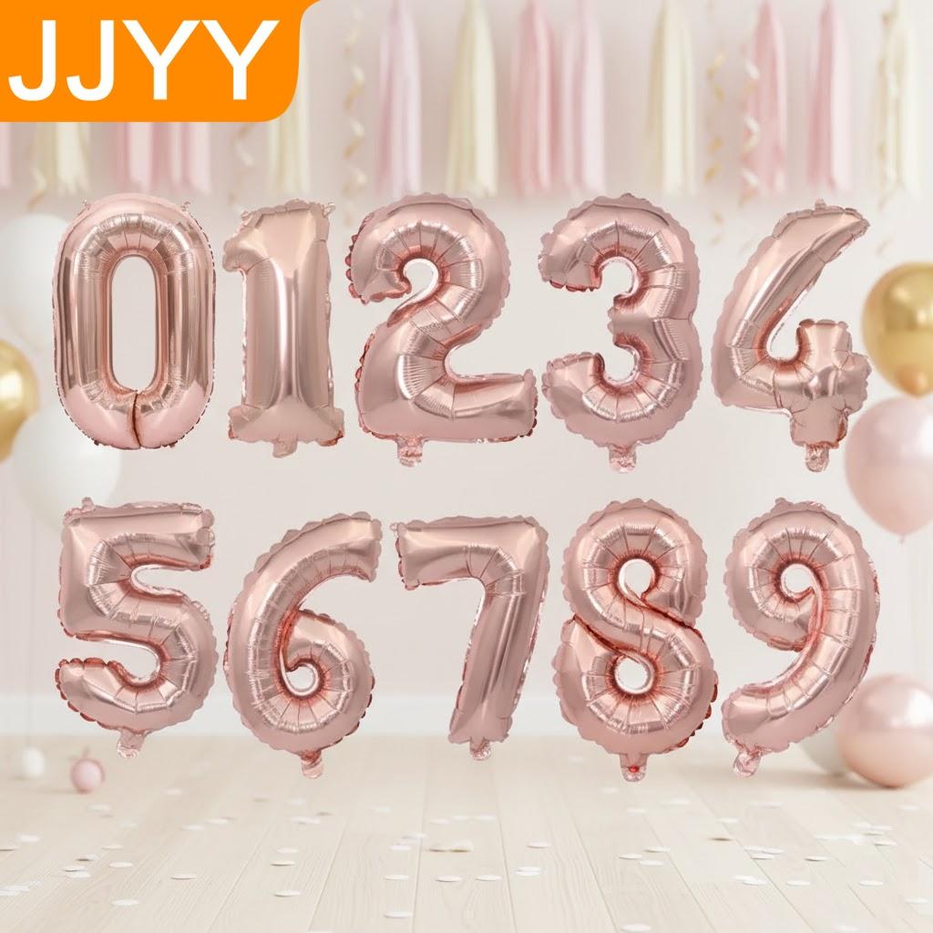 Foil Number Balloons Party Decorations for Birthday Wedding Baby Shower Festive Supplies Air Inflation Balloons