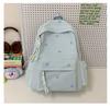 Schoolbag Girls School Bag Simple Versatile Backpack College Student Middle School Student Cute Embroidered Bow Lightweight Travel Backpack