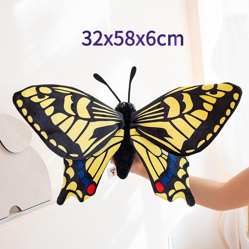36cm Simulationsschmetterling Plüschtiere Insekten Cartoon Weiches Kuscheltier Lebensechter Schmetterling Plüschpuppen Kissen Geschenke Mädchen Geschenk beige