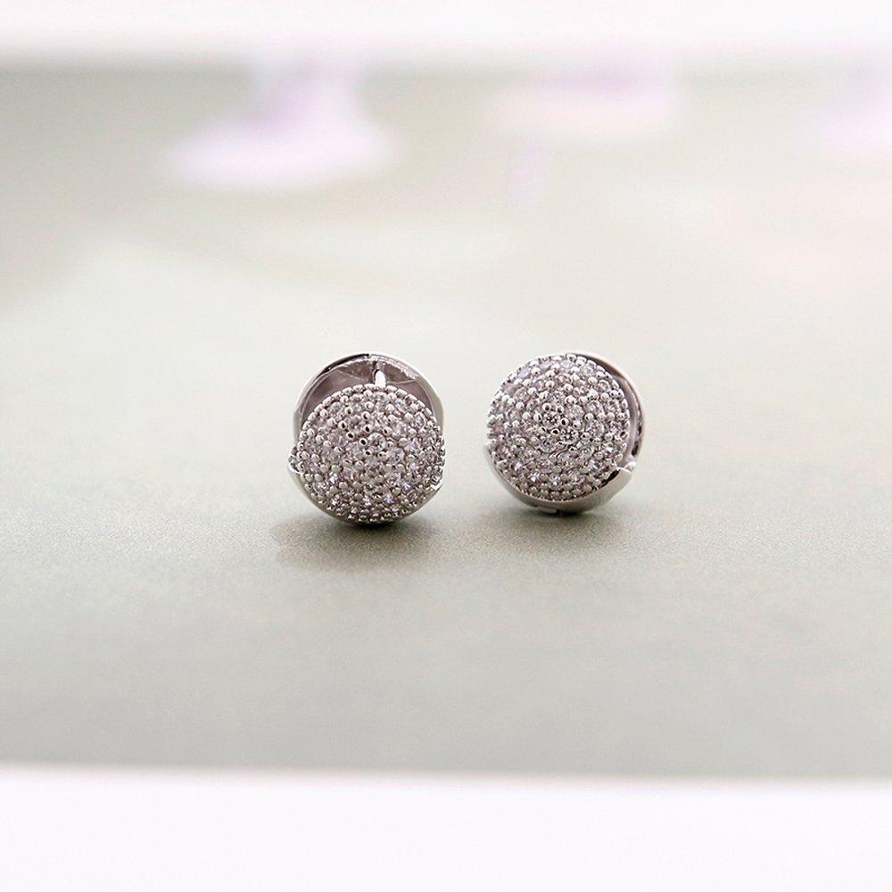 Jlauren 02M03212 Half-Cubic One-Touch Hoop Earrings