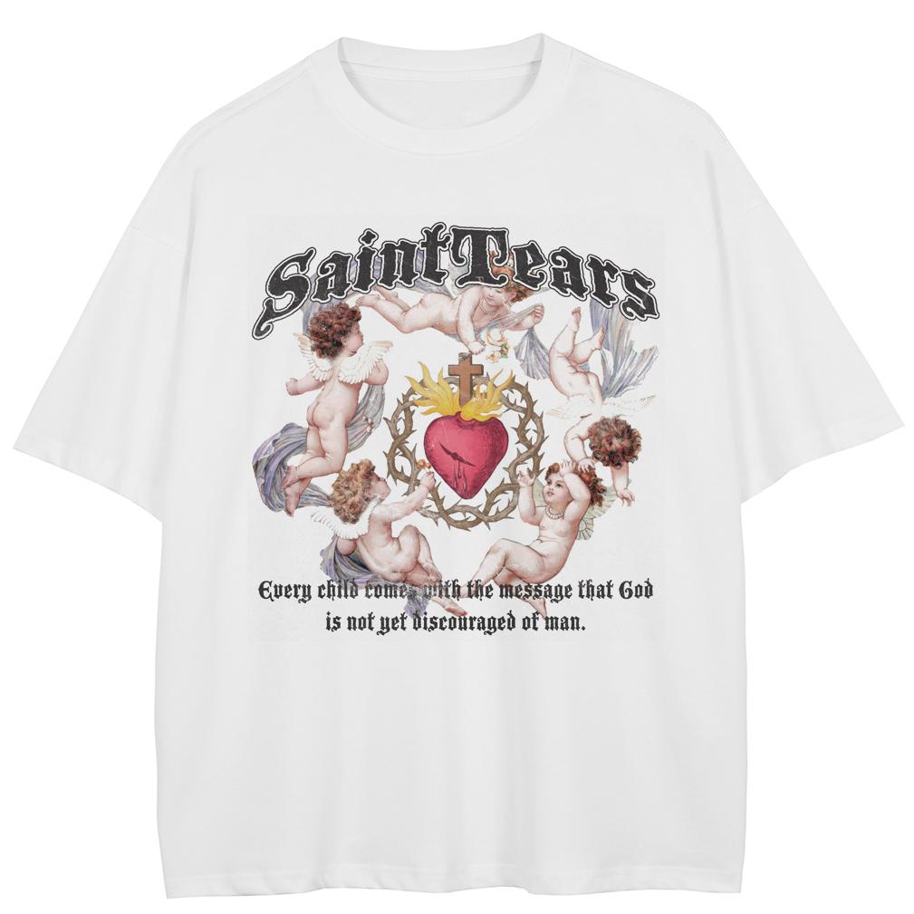 

Streetwear Angle Graphic T-Shirt Cotton Tshirt Unisex Tops Tees Summer Short Sleeves T Shirt XL білий