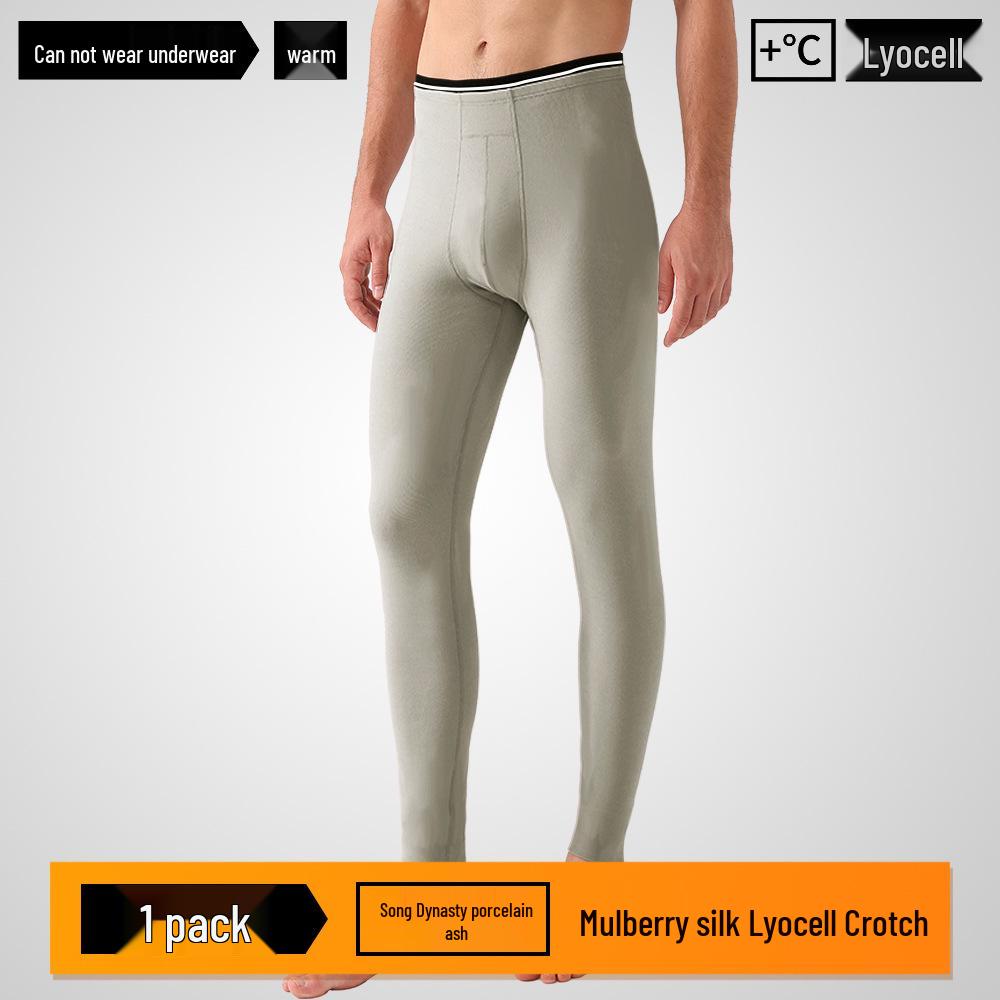 Herren Ultra-dünne Warme Enganliegende Baumwolle Basisunterhose L (110-140 jin) gray