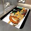 C-Calvin Und Hobbes Selbstklebende Kunst Bodenmatte Weiche Flanell Eingangstür Matte Rutschfest Saugfähig Badezimmer Schlafzimmer Bodenteppich