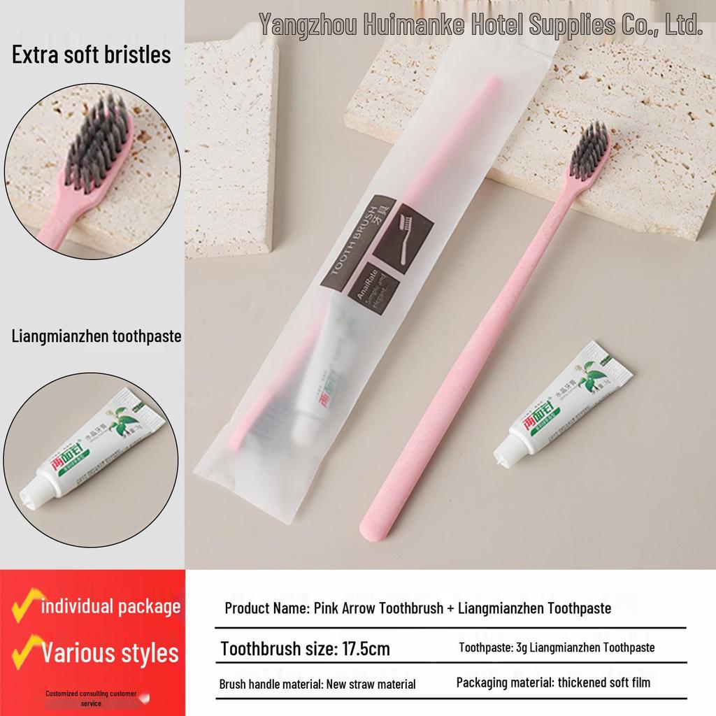 Gästehaus Toilettenartikel Set: Einwegzahnbürste, Zahnpasta, Weichborstenkamm