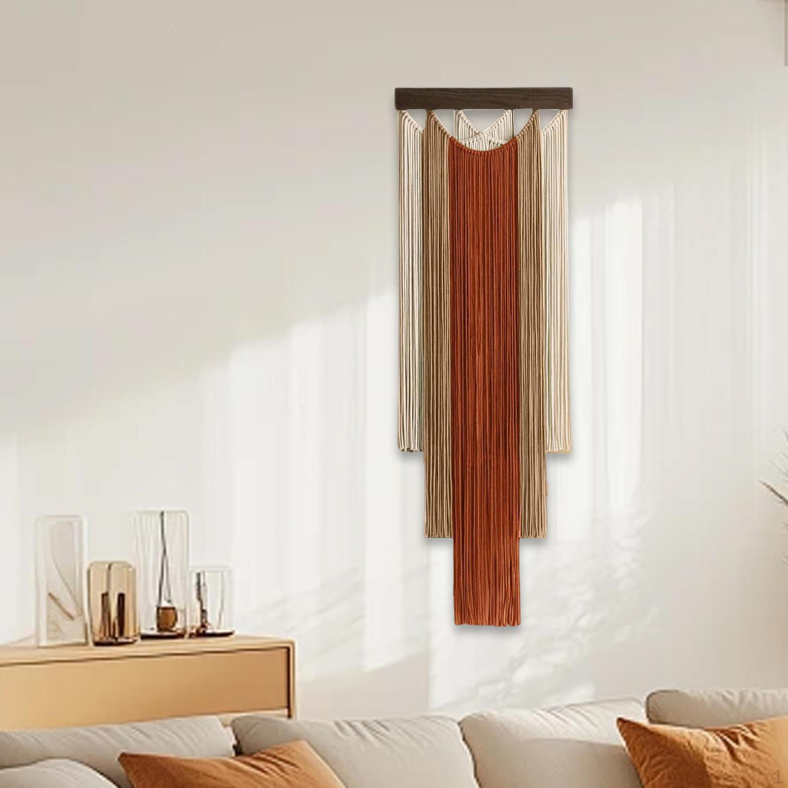 

Макраме Настенный Подвес Декорация Задника Богемный Шик Тканый Гобелен Искусство для Дивана оранжевый