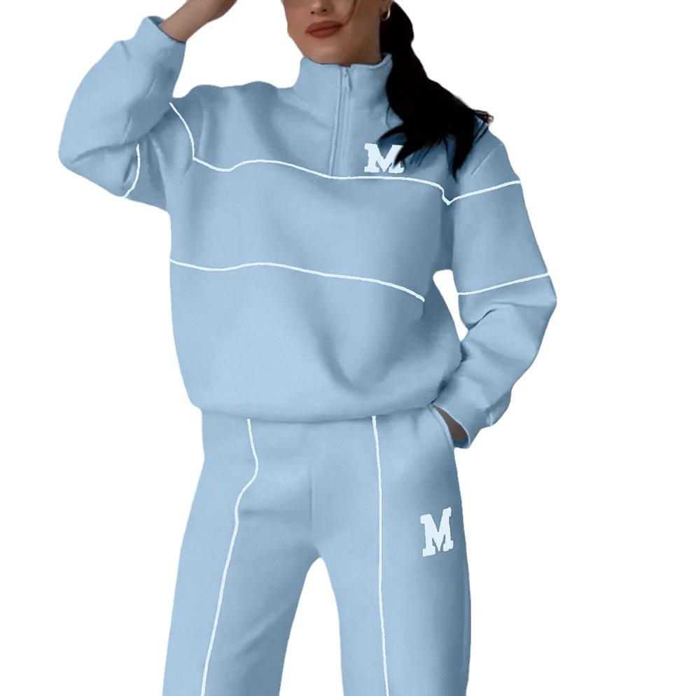 2024 Autumn/Winter Letter Sweatshirt & Long Pants Sport Set