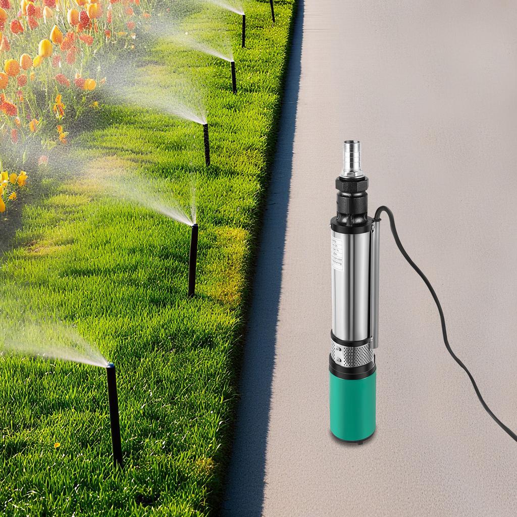 High Power 320W 24V DC Solar Powered Submersible Well Water Pump 5000r/min,25m Max Lift 5m³/h High Flow for Deep Well Irrigation