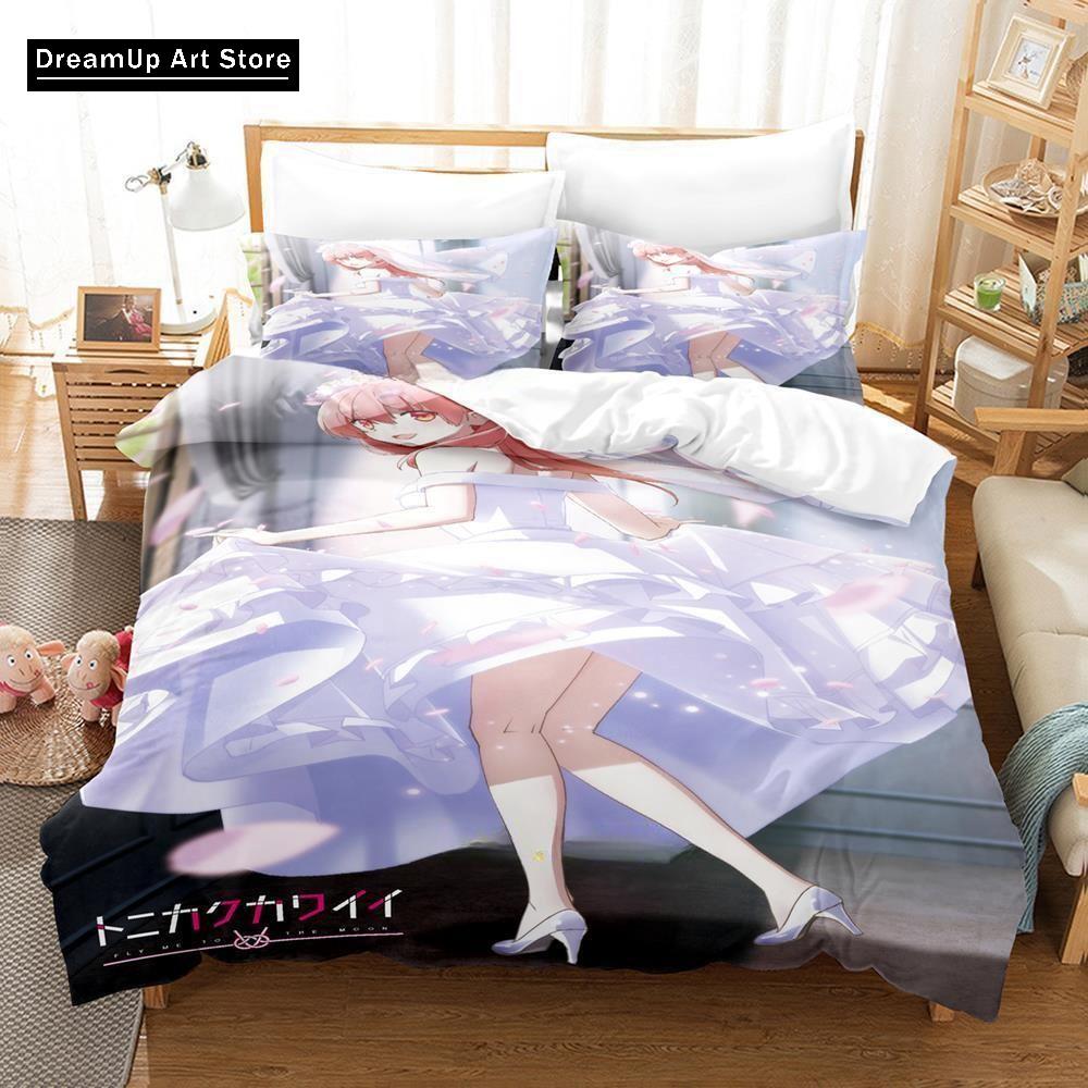 Anime TONIKAWA Měsíc pro tebe Povlečení Chlapci Dívky Jednolůžko Dvojlůžko Plná Velikost Povlak na přikrývku Povlak na polštář Postel Dospělí Ložnice
