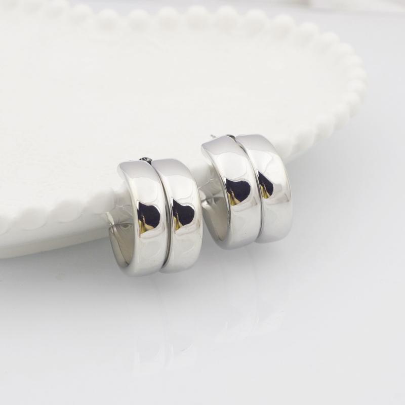 

Большие двухслойные серьги-капли из гладкого металла в форме буквы С золотого цвета для женщин в стиле минимализма Brincos Hyperbole Fashion Party Jewelry серебряный