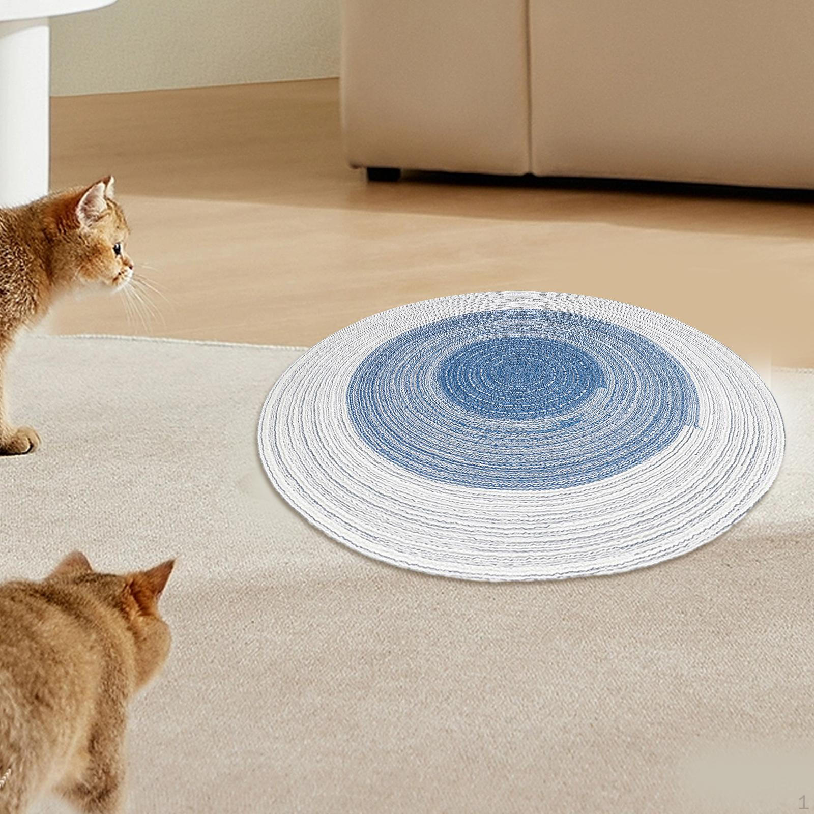 

Коврик для когтеточки для кошек, 14,17 x 14,17 дюйма, для маленьких, средних и больших кошек, круглый когтеточка для игр синий