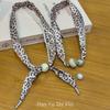 Maillard Bead Leopard Print Scarf Necklace, Fashionable and Versatile Necklace