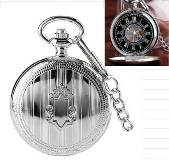 Vintage Double-Lid Polished White Metal Mechanical Pocket Watch - Glossy Student Gift & Commemorative