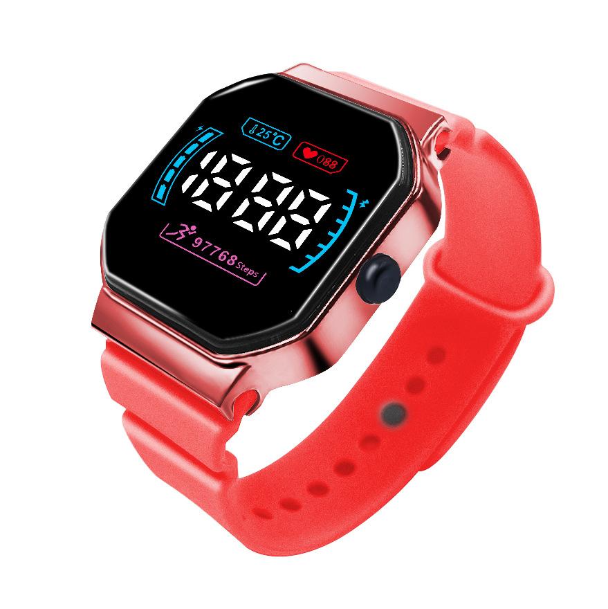 Supply Electronic Watch High-Value Square Electroplated Frame, Digital Sports Trend Student Led Watch
