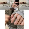 Stylish Korean Inspired Heart Shaped Double Layer Ring For Women With Adjustable Size