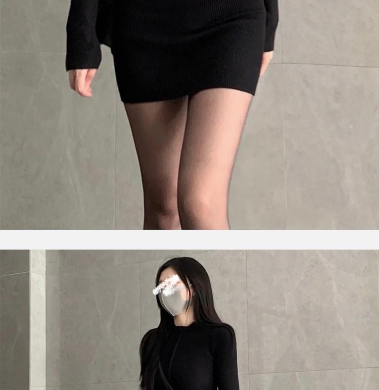 Women's Black Slim-Fit Dress with Coat - 2026 Autumn/Winter High-End Cinched Waist Little Black Dress