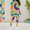 Women Plus Size Round Neck Long Sleeve Printed Top And Fitted Pants Two Piece Set