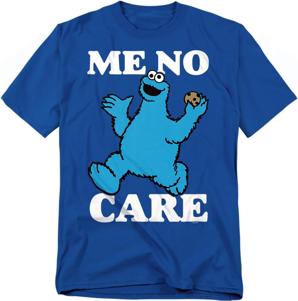 Sesame Street Cookie Monster Me No Care Unisex Adult T Shirt S разноцветный