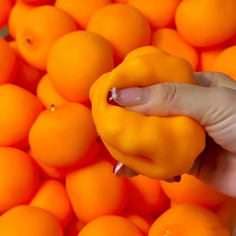 Quetschbare Orange Quetsch Fidget Spielzeug Kreativer Weicher Baustein Füllung Stressball Spielzeug ASMR Sensorisch Anti-Stress Spielzeug für Erwachsene