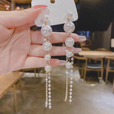 2024 neue S925 Silber Nadel Perle Quaste Ohrringe: Elegantes und luxuriöses Statement-Accessoire