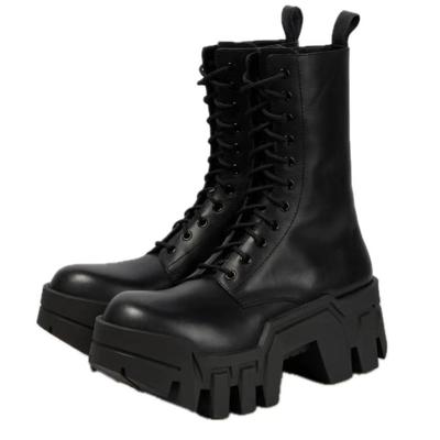 Herren Bulldozer Auto Rundkopf Dicke Sohle High Top Erhöhen Gear Bottom Chelsea Motorrad Turnschuhe Stiefel