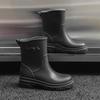 Women's Mid-Calf Rain Boots Winter Rubber Rain Boots Cotton-Padded Warm-Keeping Waterproof Women's Non-Slip Wear-resistant Shoes