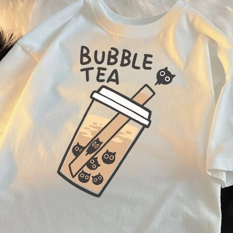 Girls Clothes Streetwear Y2k Ladies T-shirt Female Summer 2024 Women's Loose Versatile Tees Students Cute Kawaii Short-sleeved