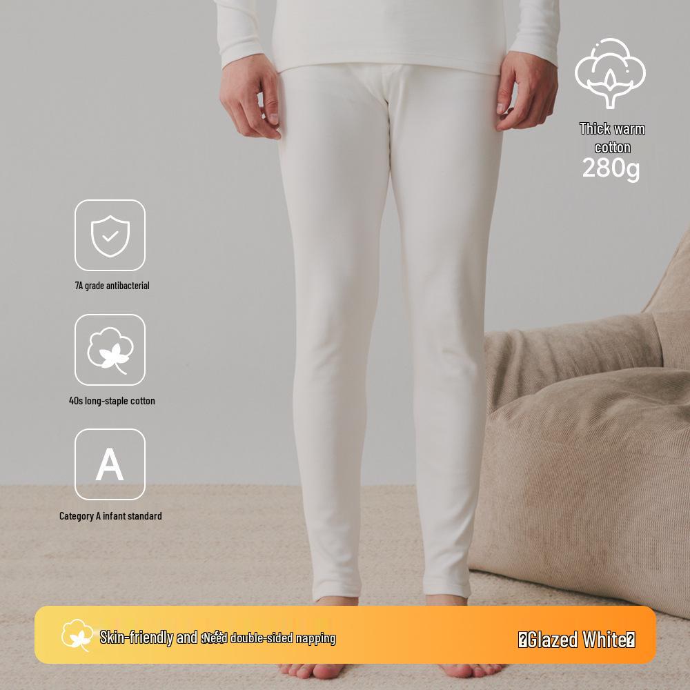 

Мужской очень плотный 280г комплект нижнего белья из чистого хлопка с антибактериальным эффектом и начесом для осени/зимы